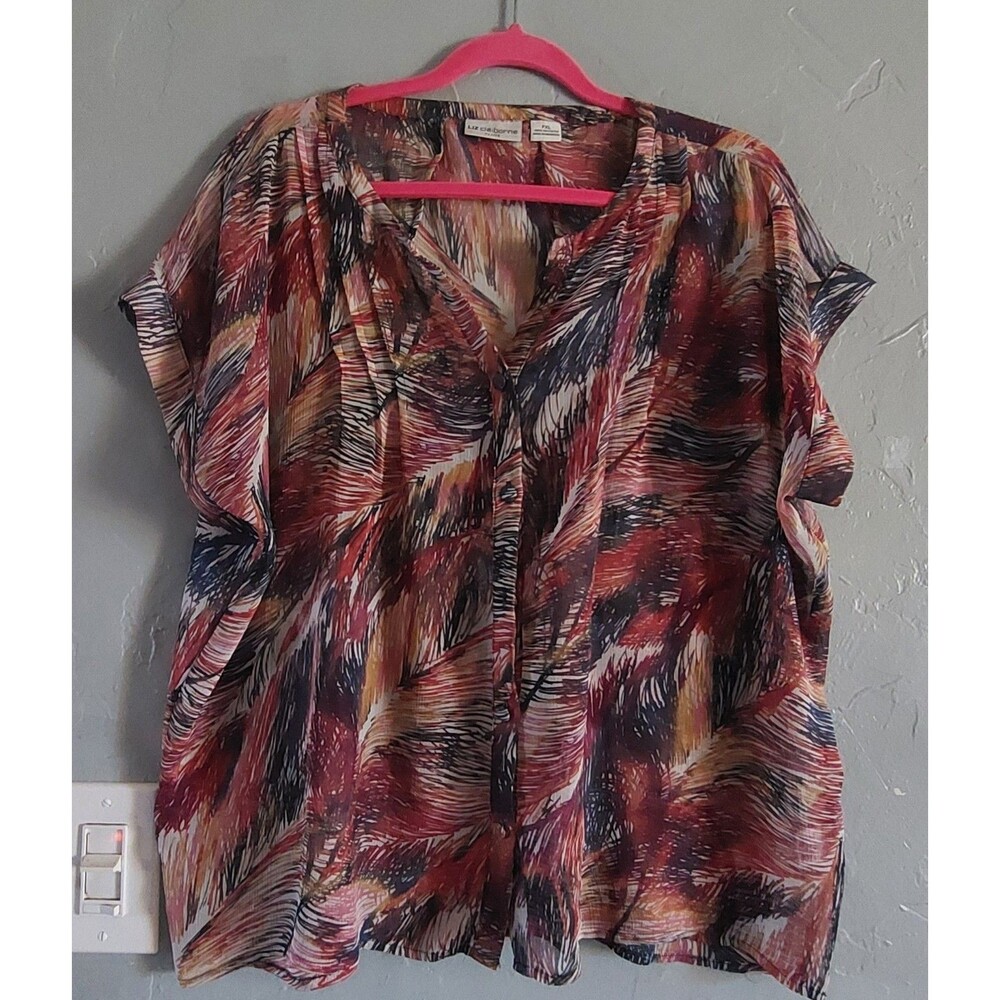 Liz Claiborne Tops Blouse Women Size PXL,Polyester, Button Down.